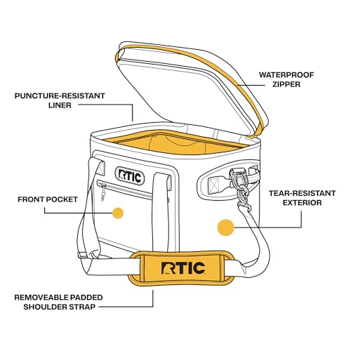 RTIC Soft Cooler 30 Can, Insulated Bag Portable Ice Chest Box for Lunch, Beach, Drink, Beverage, Travel, Camping, Picnic, Car, Trips, Floating Cooler Leak-Proof with Zipper