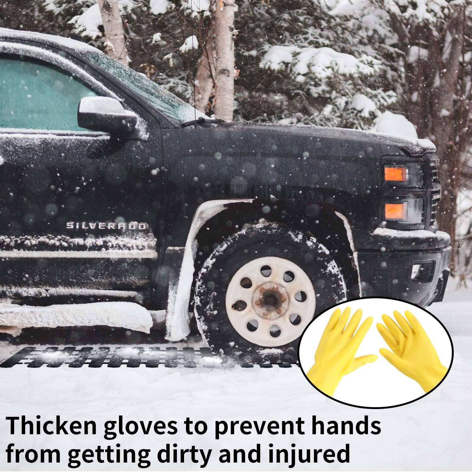 Emergency Devices 2 pcs Tire Traction Mats 39.3 (L) x 10.8 (W) , Portable for Snow, Ice, Mud, and Sand Used to Car, Truck, Van or Fleet Vehicle(2PCS* 39in)