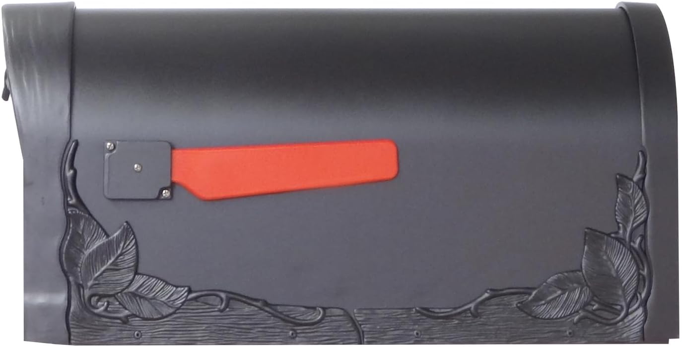 Special Lite Products Floral Curbside Mailbox with Locking Insert and Richland Mailbox Post