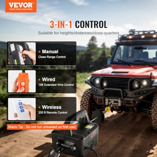 VEVOR Electric Hoist, 440 lbs Lifting Capacity, 480W 110V Electric Steel Wire Winch with Wireless Remote Control, 40ft Single Cable Lifting Height & Pure Copper Motor, for Garage Warehouse Factory