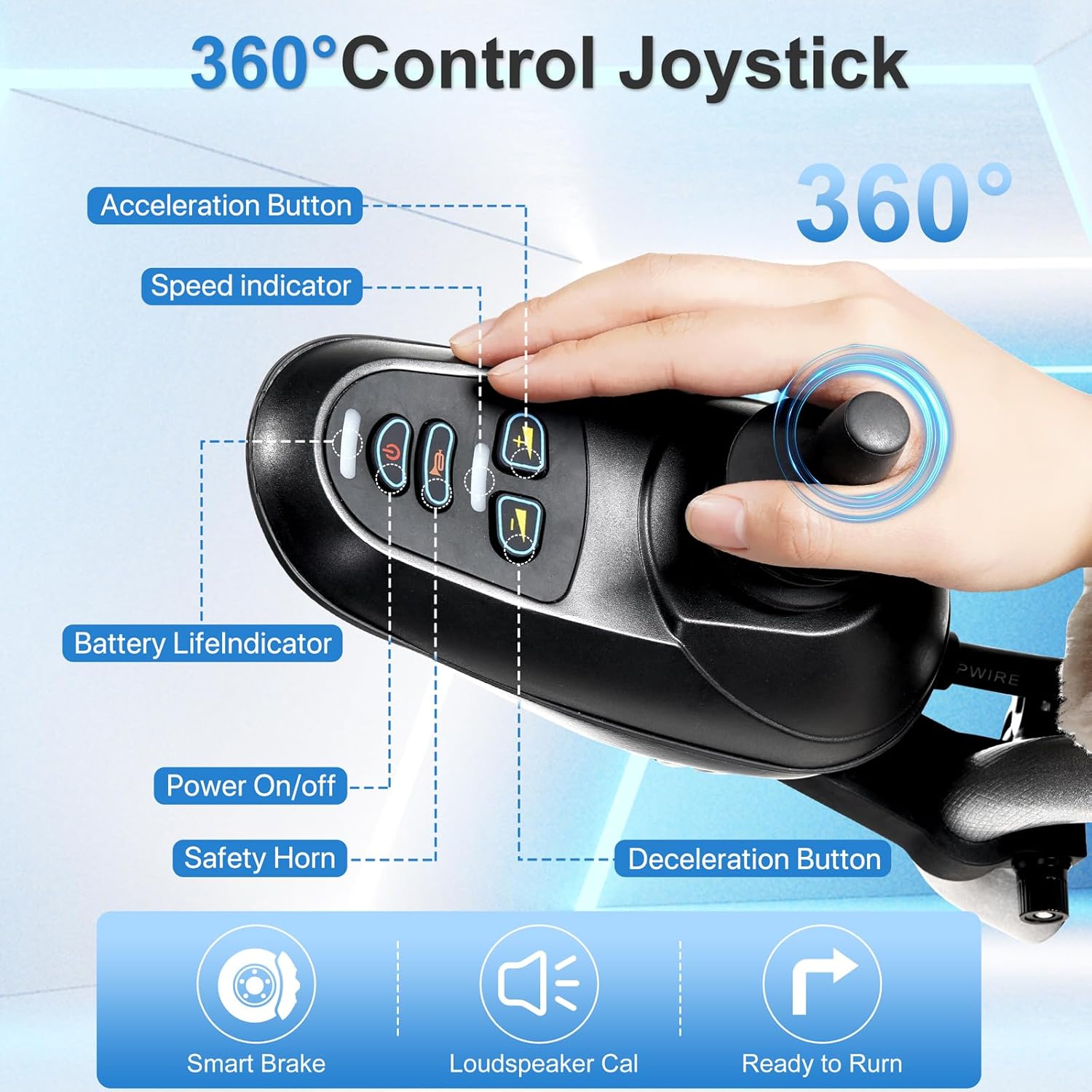 Specialized Electric Wheelchair for The Elderly and Disabled, Lightweight and Foldable, Long Range, Travel for All Terrain