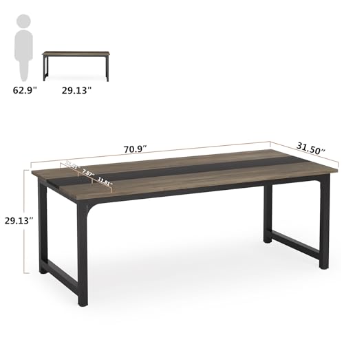 Tribesigns Modern Computer Desk, 63 x 31.5 inch Large Executive Office Desk Computer Table Study Writing Desk Workstation for Home Office, Spliced Desktop, White