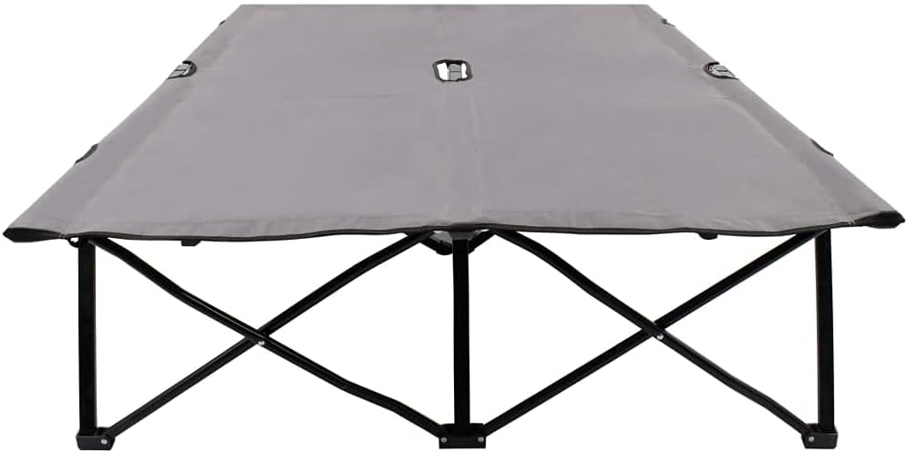 Two Person Folding Sun Lounger Gray Steellightweight balcony furniture Patio lawn camping sun tanning E4chaise pool lounge beach reading folding chairs for adults outdoor