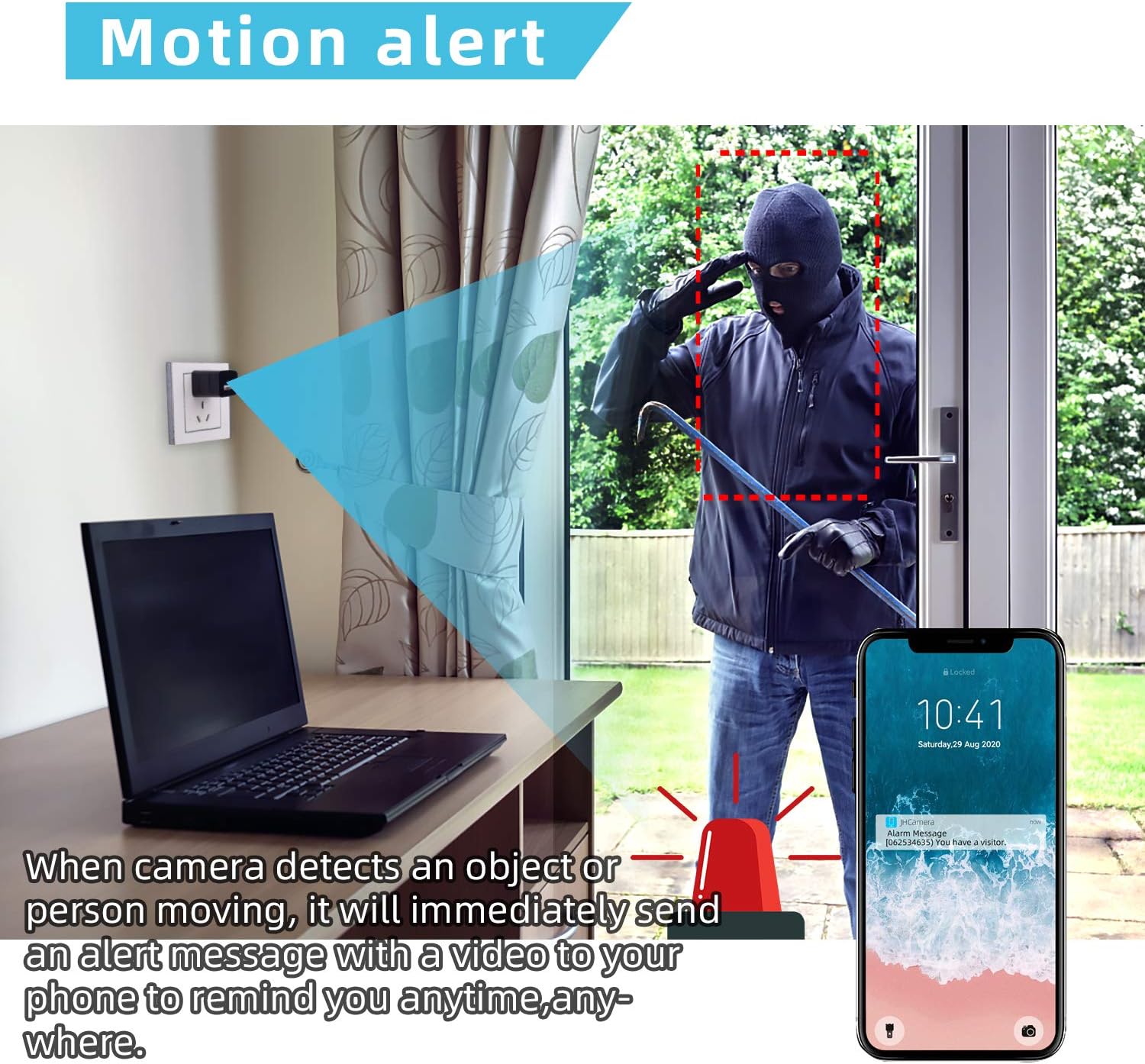 Wireless WiFi Camera, Security Surveillance Camera IP Camera with Motion Detection with APP for Indoor/Home