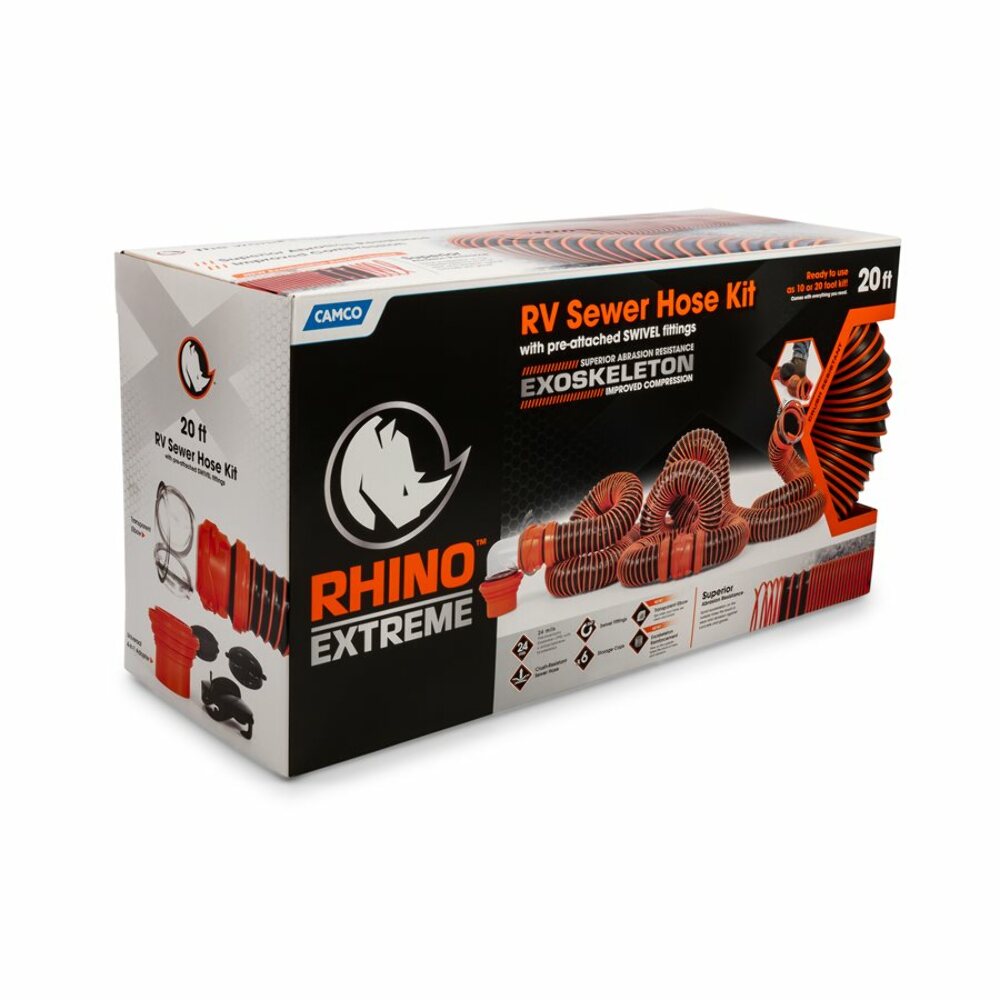Camco 39867 Rhinoextreme RV Sewer Hose Kit, 20 ft.
