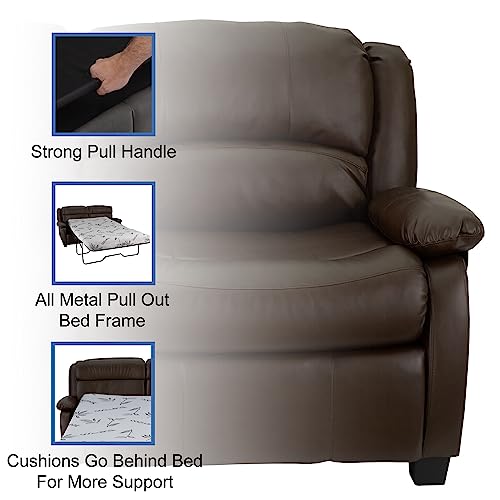 RecPro Charles Collection | 65" RV Hide A Bed Loveseat | Memory Mattress Foam | Sleeper Sofa | Pull Out Couch | RV Furniture | Slideout | Toffee