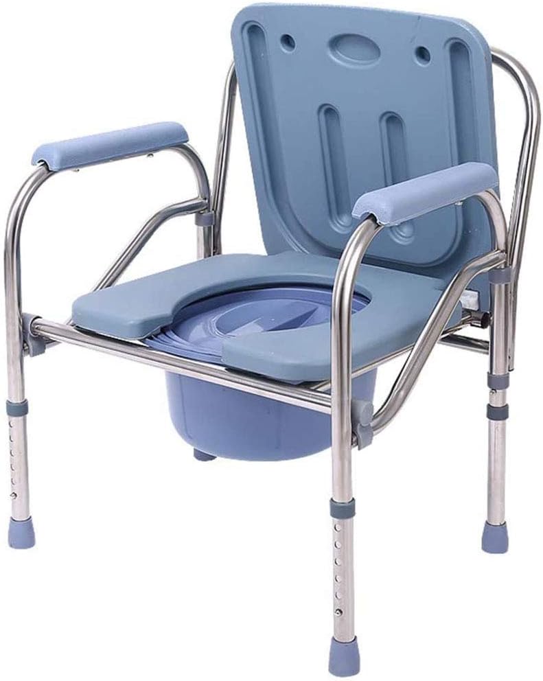 KOHARA Portable Bedside Commode Chair, Non Slip Mobile Toilet, Adjustable Height Elderly Toilet Chair, Extra Wide with Bucket Splash Guard, for Elderly Disabled Pregnant Women