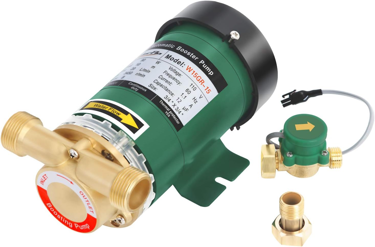 KOLERFLO 120W Water Pressure Booster Pump 115VAC,396 GPH,21.7 PSI Household Automatic Home Booster Pump with Water Flow Switch(H15GR-15)