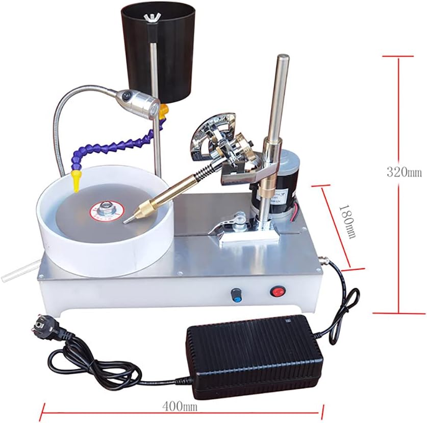 Gemstone Grinding Faceting Machine Faceted Gem Polishing Machine Jewelry Polisher Flat Grinder Lapidary Machine 2800RPM 120W (New Standard Machine)