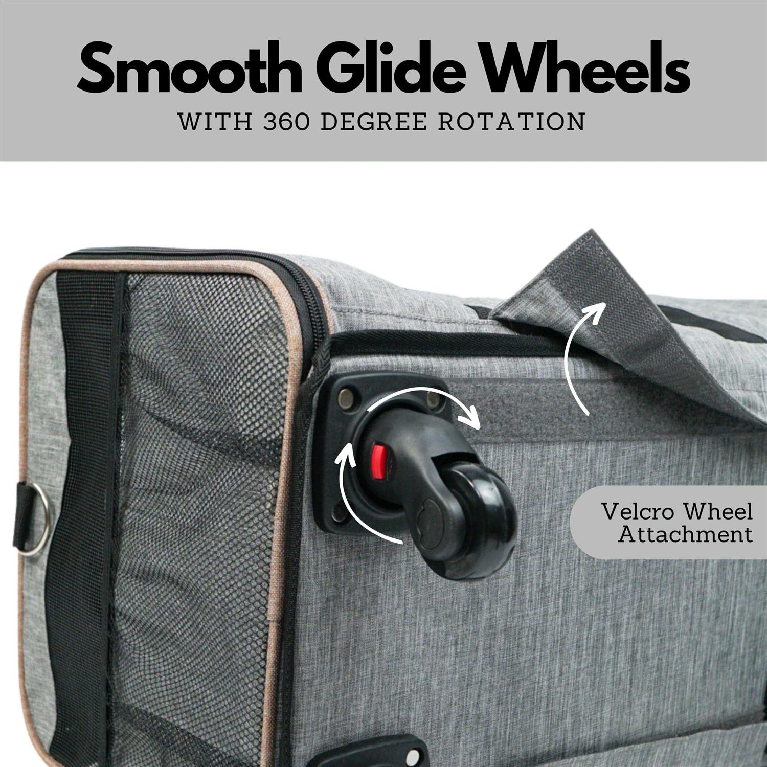Pet Carrier with Wheels – Airline Approved – Rolling Pet Carrier – Soft Dog &amp; Cat Travel Carrier - Pet Supplies online store