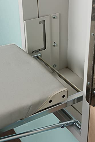 Iron-A-Way Built-In Ironing Center with 42 Inch Swiveling Ironing Board, Electrical System, Hot Iron Storage and Flat White Door-AE42FWU