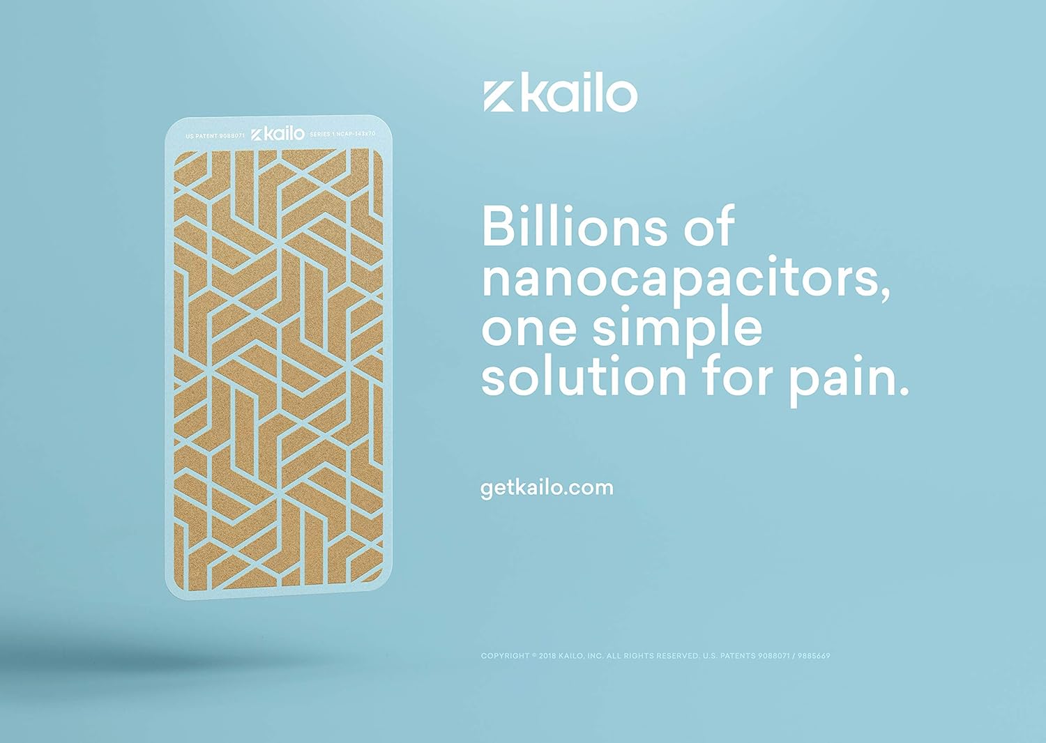 Kailo Kits | Microtech Bio-Antenna Pain Patch | Interacts with Electrical Signals in Your Body for Natural Pain Relief | Reusable Waterproof Sweat Proof Replaceable Adhesive (Single)