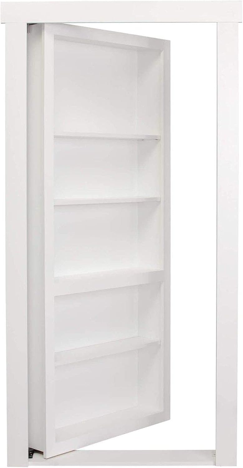 MURPHY DOOR - Secret Bookcase Hidden Door, Left Hand/Out-Swing, 36 x 80, Flush Mount, Assembled, Paint Grade, Black Finish Pack of 2