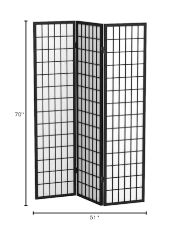 Red Lantern 6 ft. Tall Window Pane Shoji Screen-Natural-4 Panels Room Divider