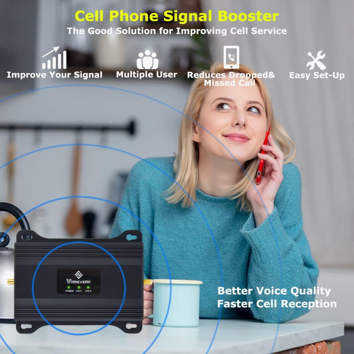 Verizon Cell Phone Signal Booster T Mobile AT&T Signal Booster 4G LTE 5G Band12/13/17 All Carriers Cell Phone Booster Verizon Network Extender Veriozn Signal Booster ATT Cell Booster for Home 4000sqft