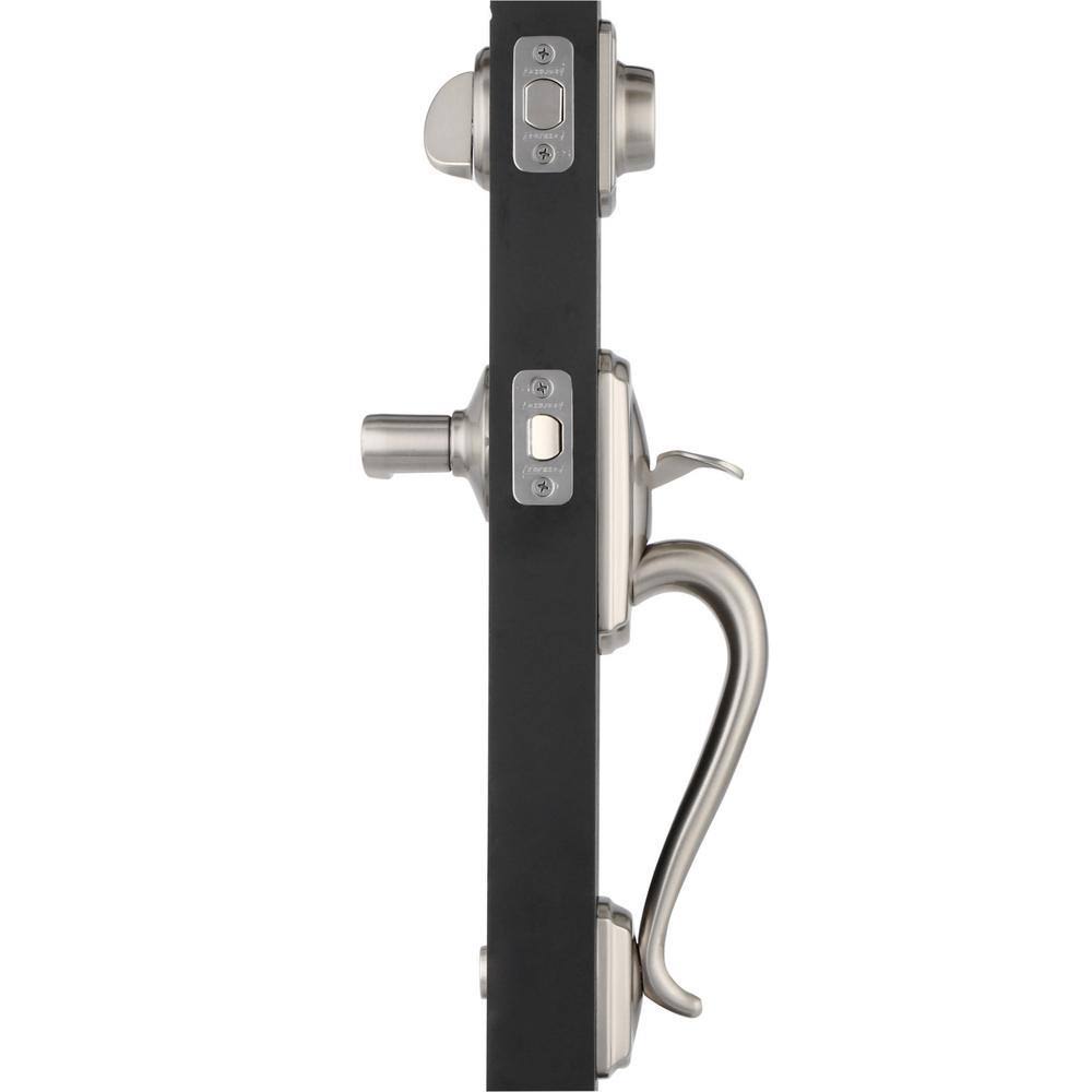 Schlage Single Cylinder Camelot Handleset and Accent Lever - Satin Nickel