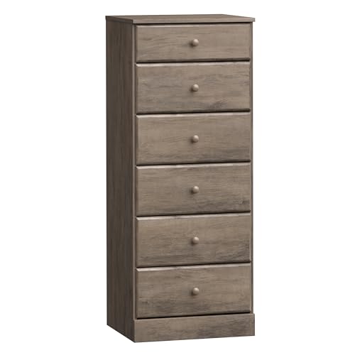 Prepac Sonoma 6 Drawer Dresser for Bedroom, Tall Chest of Drawers, Bedroom Furniture, Clothes Storage and Organizer, 19" D x 23.25" W x 52.75" H, Black