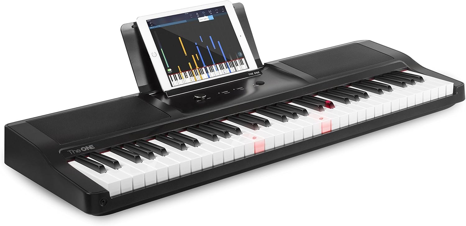 The ONE Smart Piano Keyboard with Lighted Keys, Electronic Piano 61 Keys, Electronic MIDI Keyboard, Home Digital Music Keyboard, Teaching Portable Keyboard Piano, Onyx Black