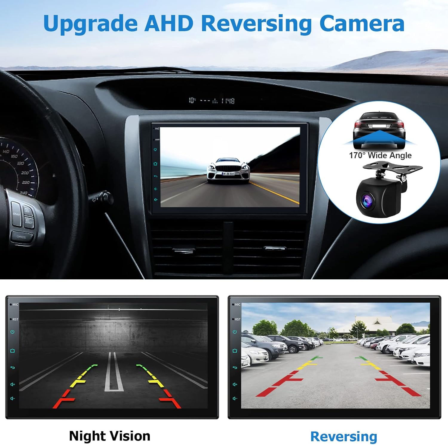 Double din Car Stereo Built in Wi-Fi for Wireless CarPlay Android Auto Mirror Link, 10.1 IPS Touchscreen Car Radio, Head Unit Support Bluetooth 5.0 AHD Backup Camera USB RDS Mic SWC AOLVO OXf8