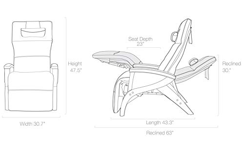 Svago ZGR Newton SV-630 Dual Power Infinite Position Zero Anti Gravity Recliner Chair with Heat and Air Massage - Coffee Mahogany Brown Top Grain Leather