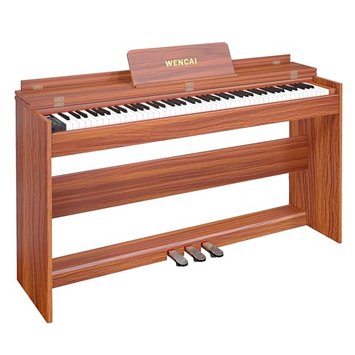 88 Key Fully Weighted Digital Piano Keyboard, 88 Keys Hammer Action Electric Pianos, Wooden Classic Upright Electronic Piano for Beginner, Professional, Midi Compatible, Triple Pedal (Black)