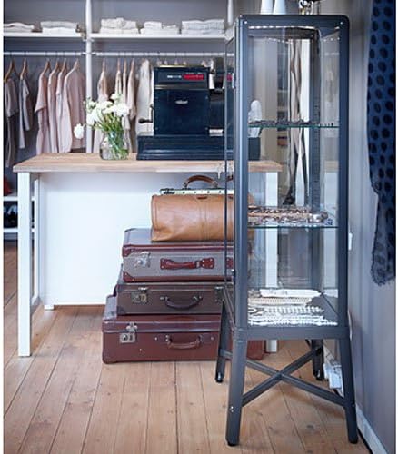 Ikea Fabrikor Glass Door Cabinet , Dark Gray, Lockable , Industrial Design