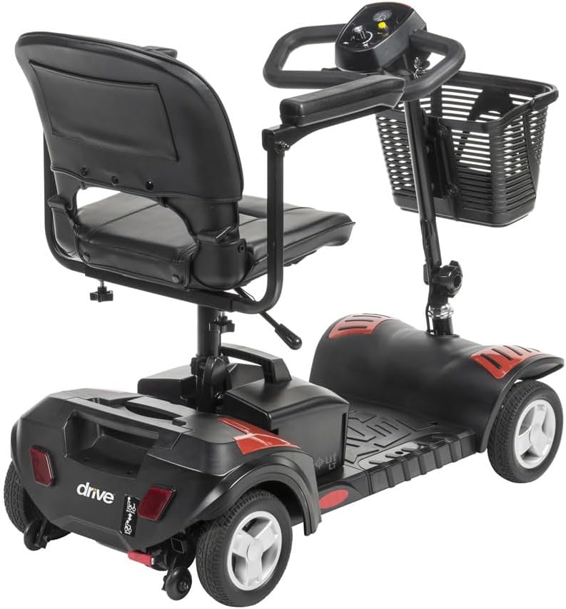 Drive Medical Spitfire Scout 4-Wheel Travel Mobility Scooter with 5 Year Extended Warranty (12 AH Battery (9 Mile Range)), Blue