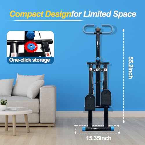 Stair Stepper for Home Vertical Climber, Foldable Full Body Exercise Aerobic Climbing Machines, Mountaineering Fitness Equipment with Adjustable Handles