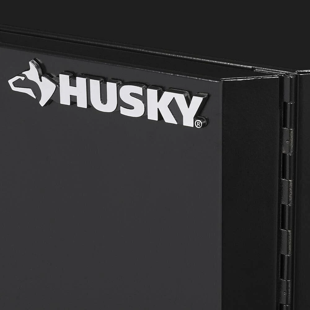 Husky Garage Floor Cabinet 72 in. H x 36 in. W Adjustable Shelves Steel Black