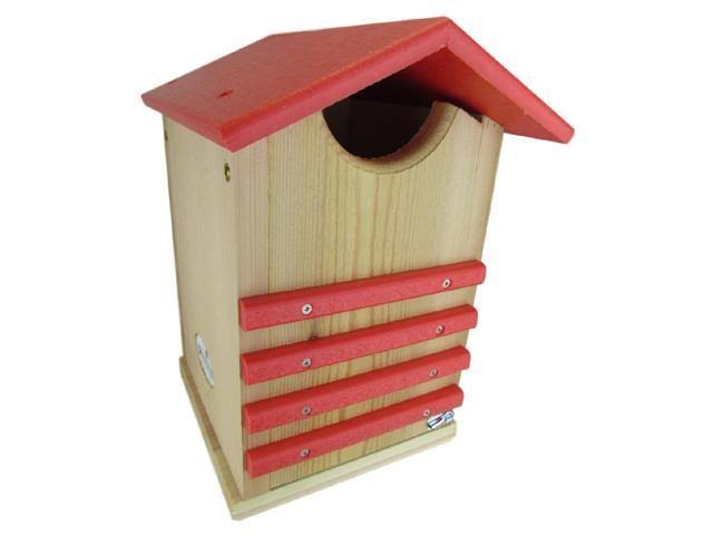 JCS wildlife Ultimate Poly Screech Owl/Saw-Whet Owl House (Red/Gray)