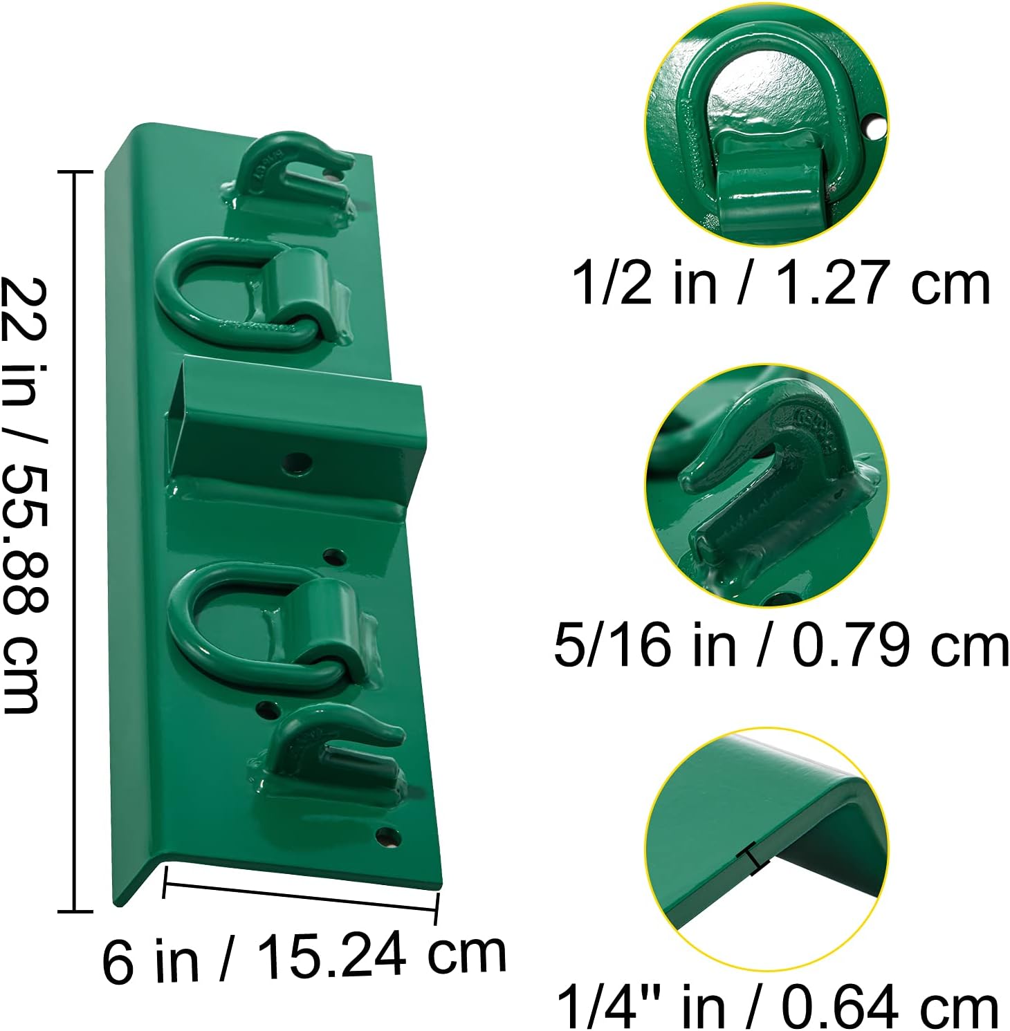 VEVOR Tractor Bolt on Hooks, 1/4" Compact Bolt on Grab Hooks, Max 4700LBS G70 Forged Bolt on Hooks for Tractor Bucket with 1/2" Shackles, Work Well for Tractor Bucket, RV, UTV, Truck Hardware Includ