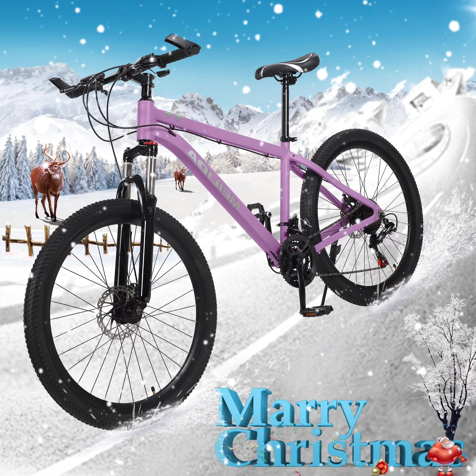 Guzom Adult Mountain Bikes- Mountain Bike 26-inch Outdoor Sports, 21-Speed , Suitable for Men and Women
