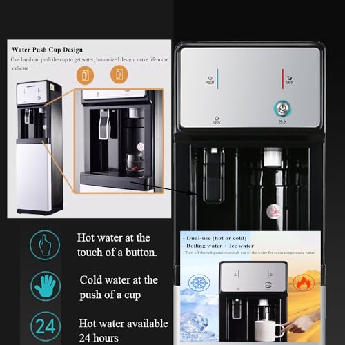 Freestanding Water Dispenser, Floor-Standing Hot Cold Room Temperature Water Cooler for Home Office Family Business Hydration, Tea Coffee Drink Chillers Water Fountains, Easy to Set Up