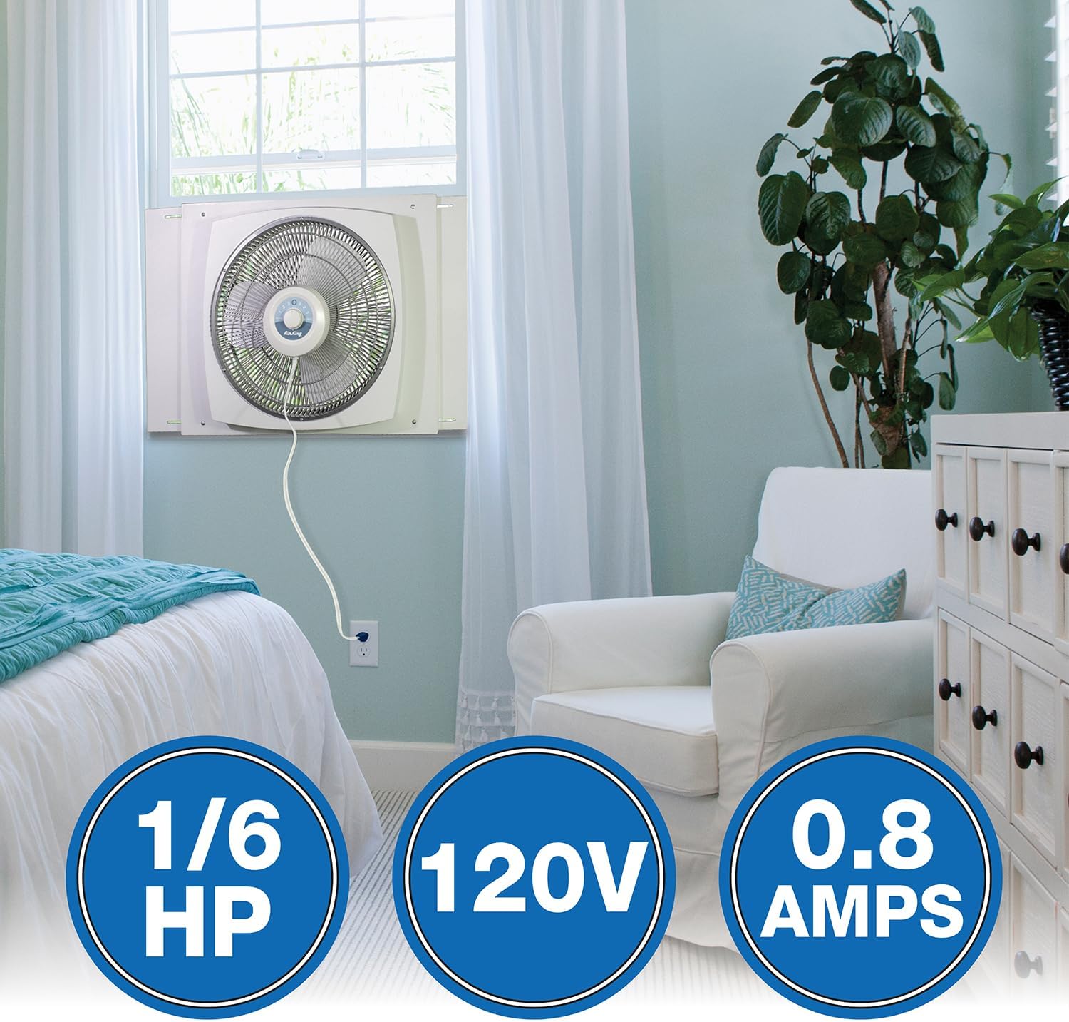 Air King 9155 Window Fan, 16-Inch,White