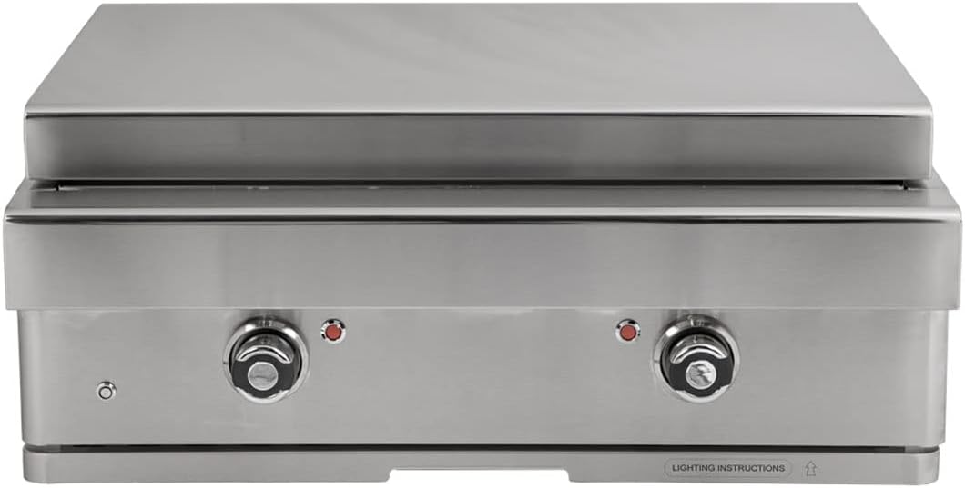 Barbeques Galore Turbo 32-inch 2-Burner Built-In Stainless Steel Teppanyaki BBQ Grill - Natural Gas - TEPANNG