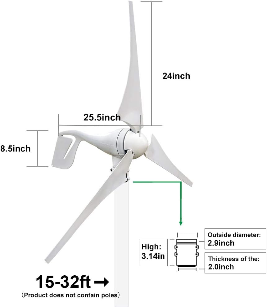 ECO-WORTHY 500W Solar Wind Power Kit: 1x 400W Wind Turbine Generator with Hybrid Controller + 1x 100W Mono Solar Panel for Home/RV/Boat/Farm/Street Light and Off-Grid Appliances