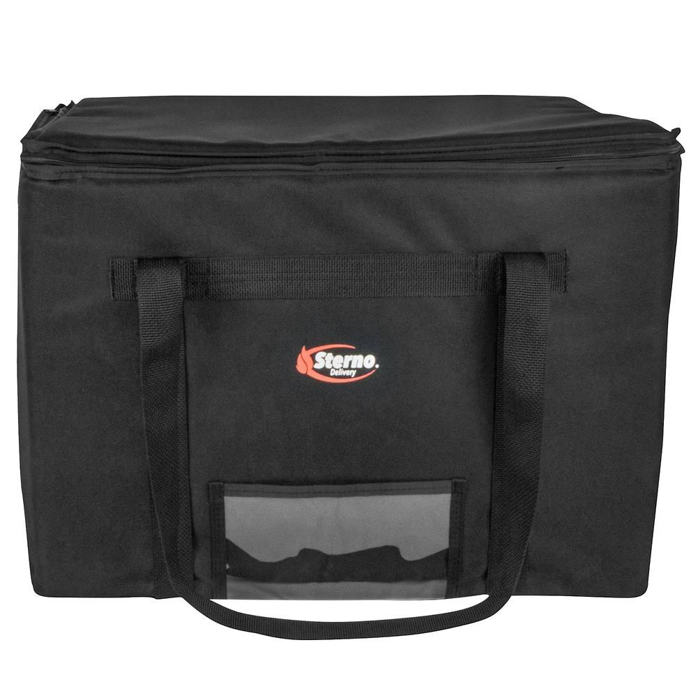 Sterno 70515 Catering Space Saver Black Extra-Large Insulated Food Carrier, 24x22 x 16x22 x 17 3/4x22 - Holds (4) Full Size Food