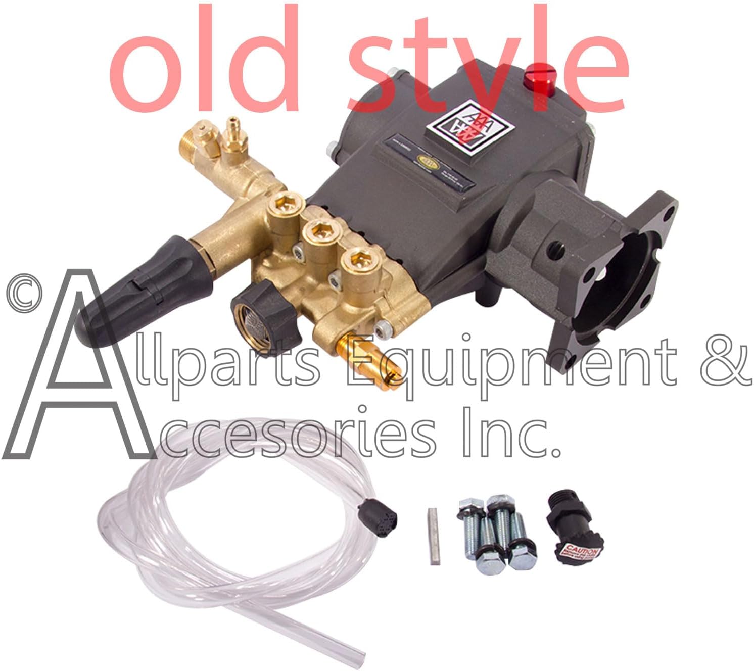 530016 AAA Horizontal Triplex Plunger Replacement Pressure Washer Pump Kit 3700 PSI, 2.5 GPM, 3/4" Shaft, Includes Pump Mounting Hardware and Chemical Siphon Tube with Filter from Simpson Cleaning