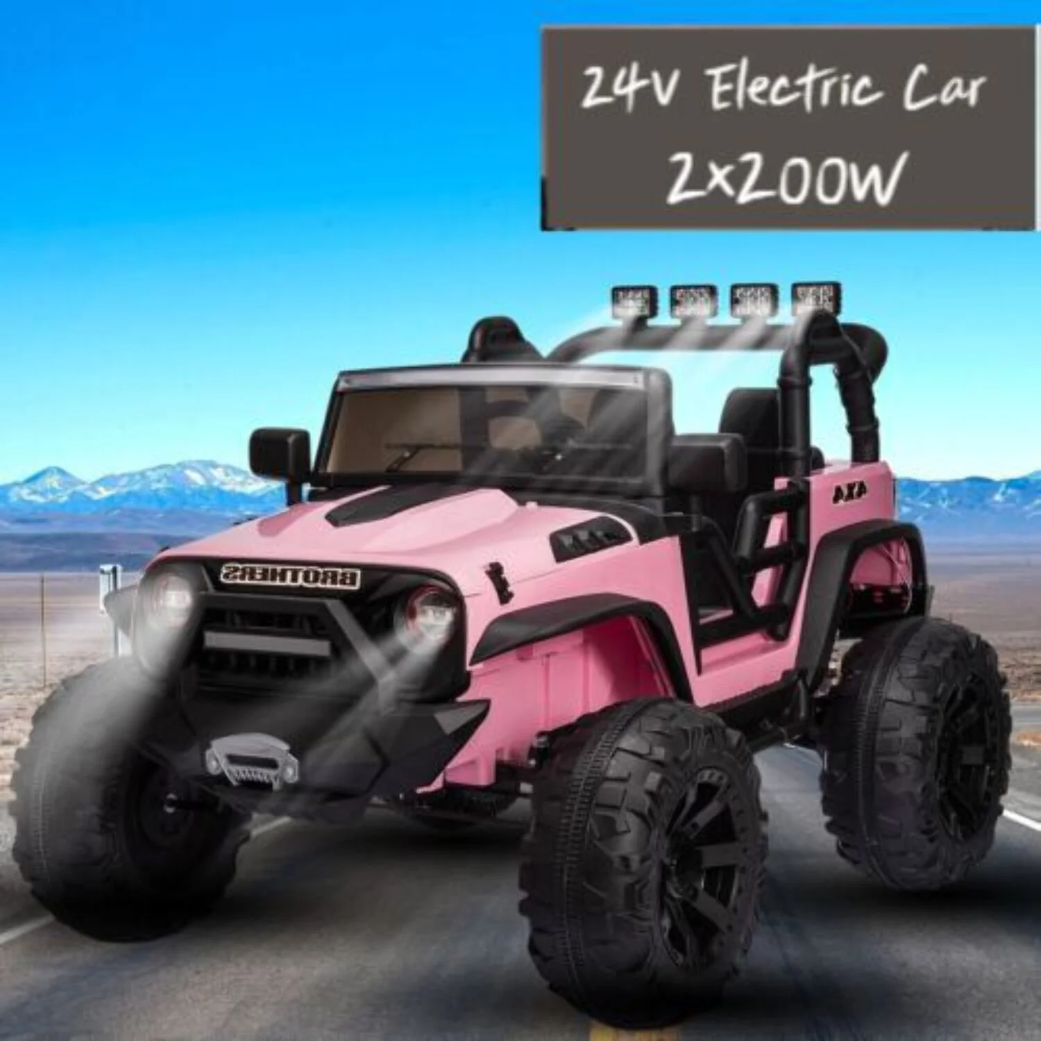 Electric 24V Kids Ride-On Truck with MP3, LED Lights, and Remote Control - 2 Seats, 2x200W Motors - Curated Treasures Market