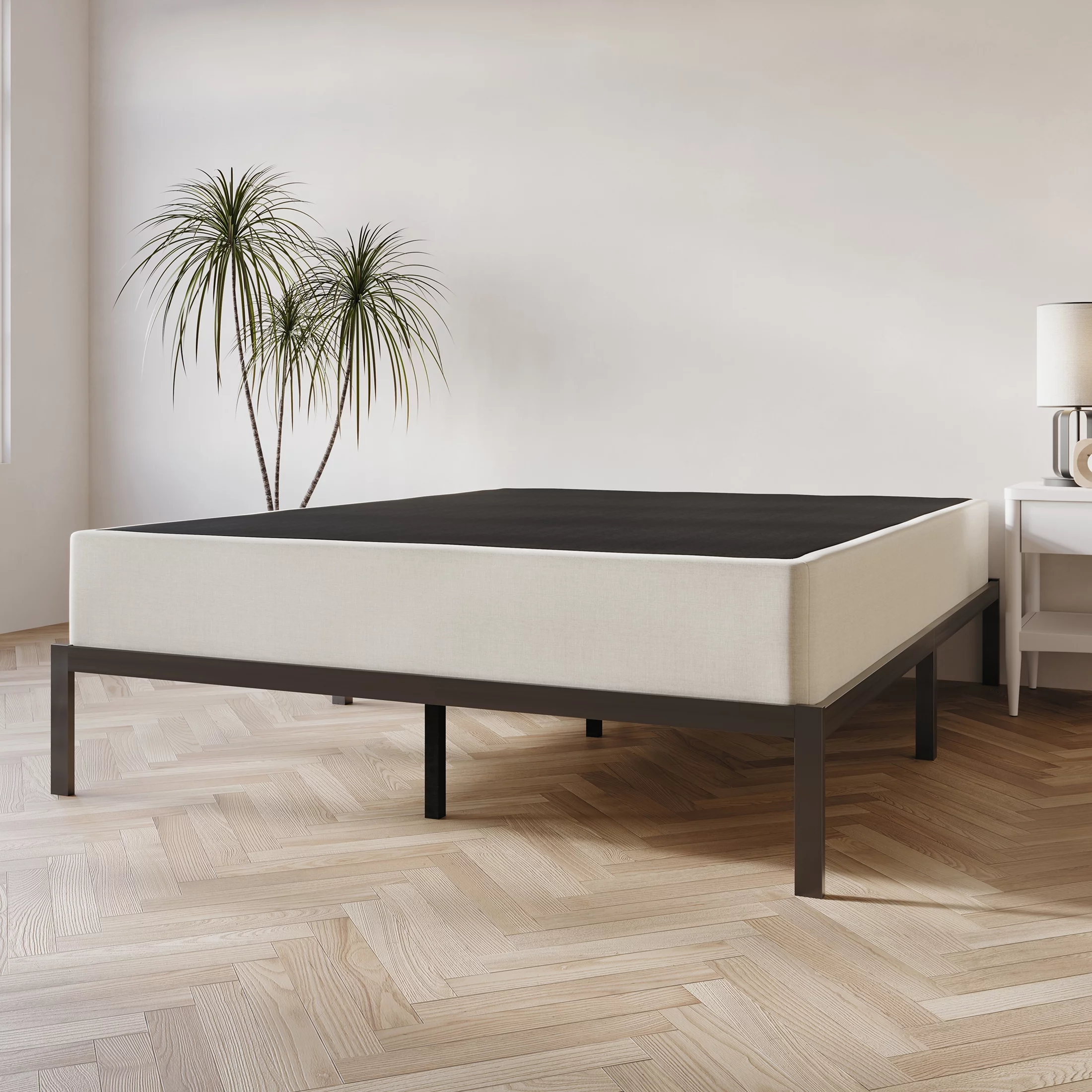 Castle Place Wood Box Spring, Mattress Foundation 8", Queen, Beige