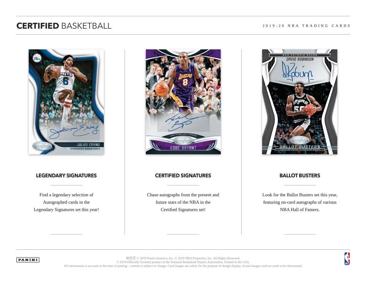 2019-20 Panini Certified Basketball Hobby Box