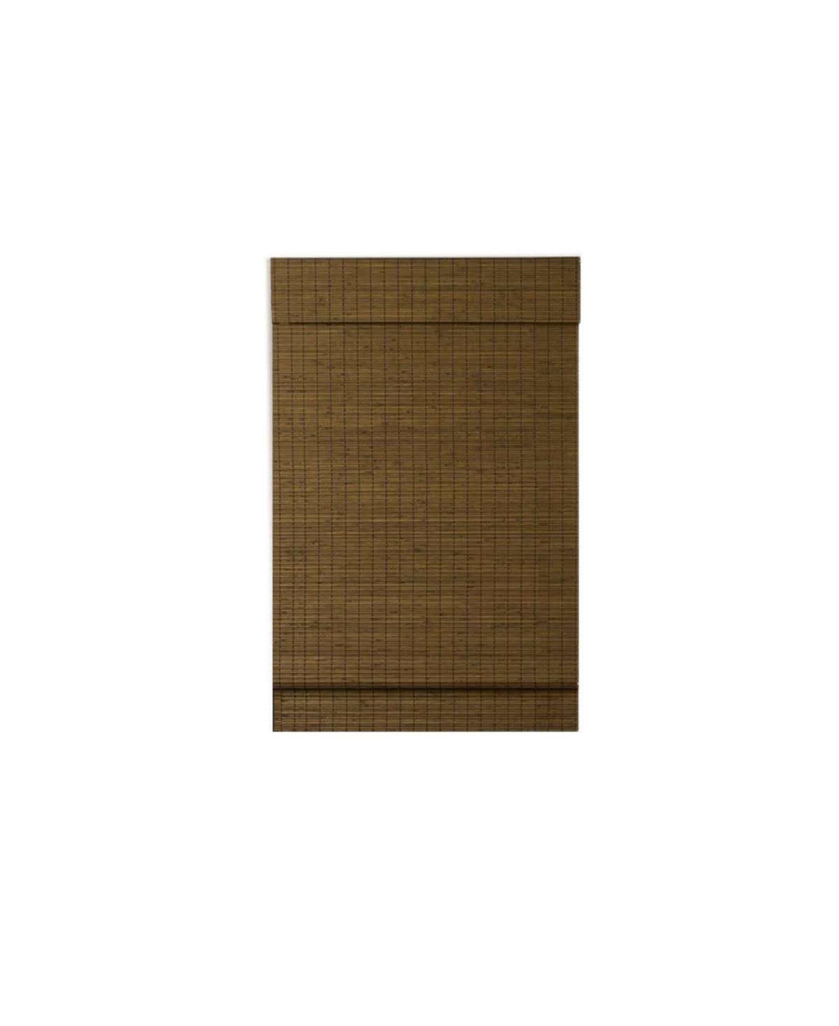 Radiance - Cordless Maple Cape Cod Flatweave Bamboo Roman Shade with Valance 35 in. W x 64 in. L