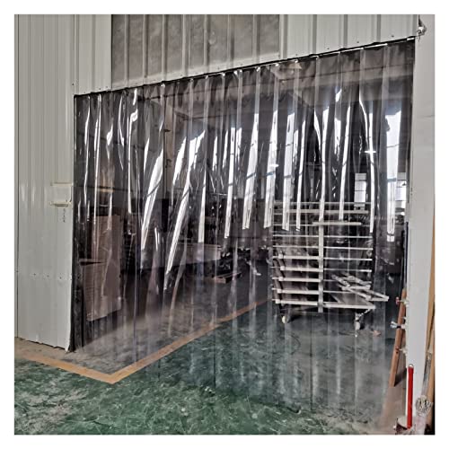 YJEUZCD PVC Strip Curtain, Waterproof Transparent Plastic Strip Door Curtain, Freezers Warehouse Doors Commercial Shop Clear Vinyl Strips, Custom Size
