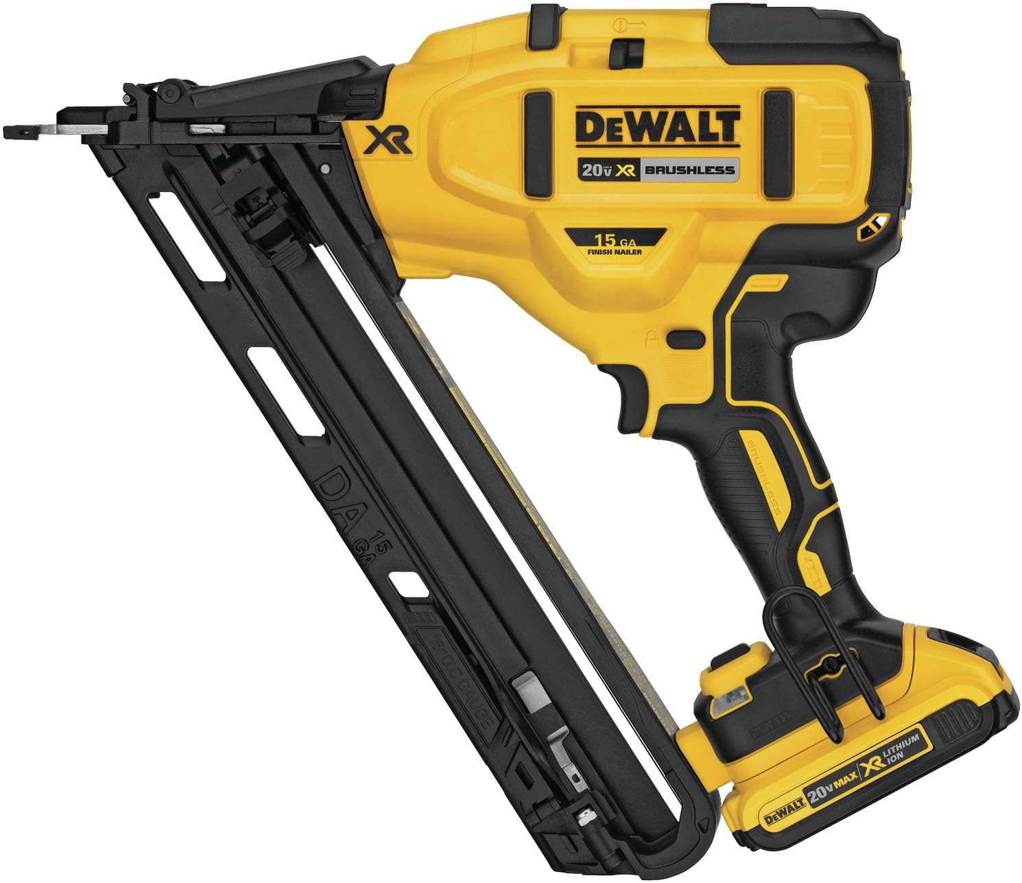DEWALT DCN650D1 20V MAX XR 15 GA Cordless Angled Finish Nailer Kit