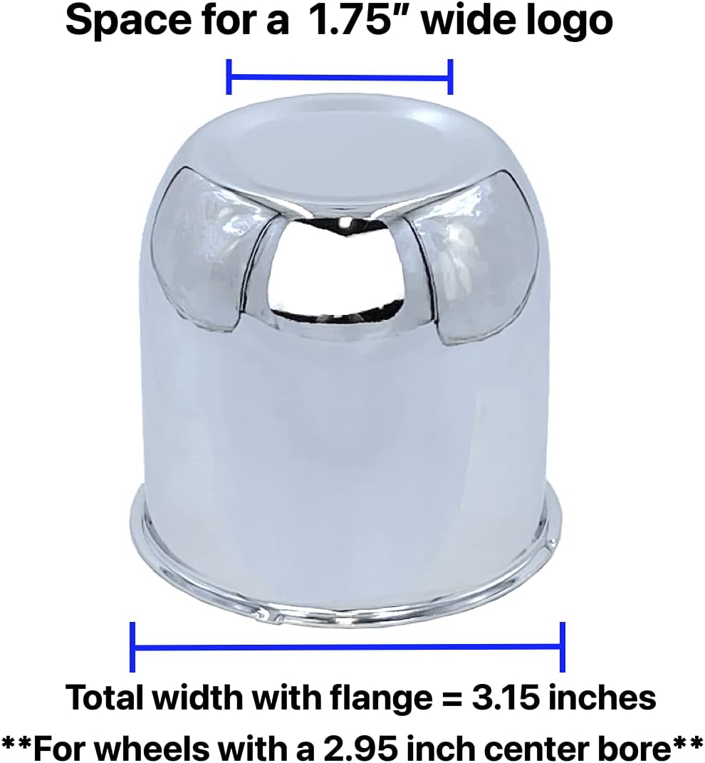 4 Chrome 5.15 Push Through Center Caps for Auto, Truck, Trailer Wheels and Rims