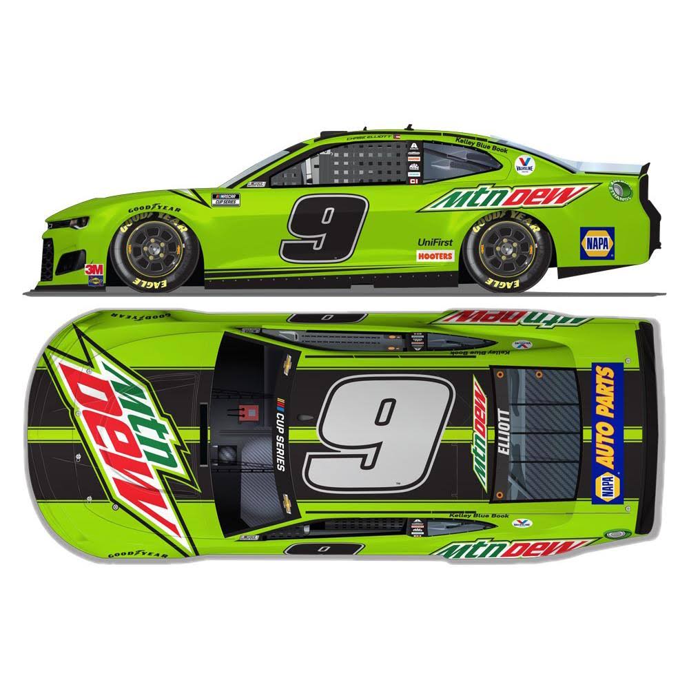 Action Racing Chase Elliott 2020 #9 Mountain Dew 1:24 Elite Die-Cast Chevrolet Camaro ZL1 1LE