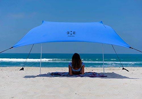 Neso Tents Beach Tent with Sand ANCHOR, Portable Canopy Sun Shelter, 7 x 7ft - Patented Reinforced Corners