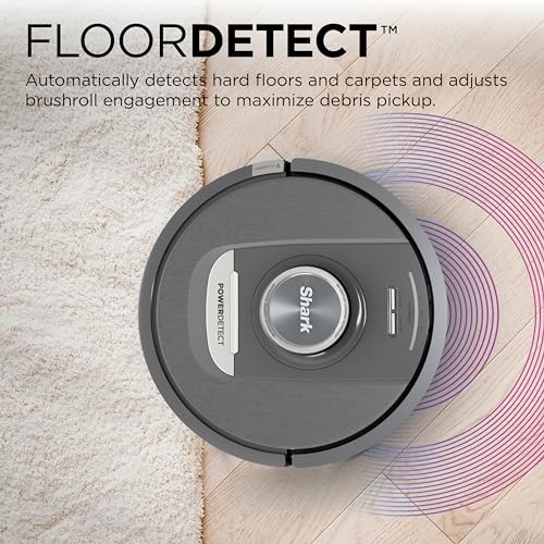 Shark RV2820AE Detect Pro Self-Empty Robot Vacuum with Bagless, 60-day Capacity HEPA Base, 3 Detect & React Technologies, Auto Deep-Clean on Carpets and Hardfloors, NeverStuck Tech, Wi-Fi Black/Bronze