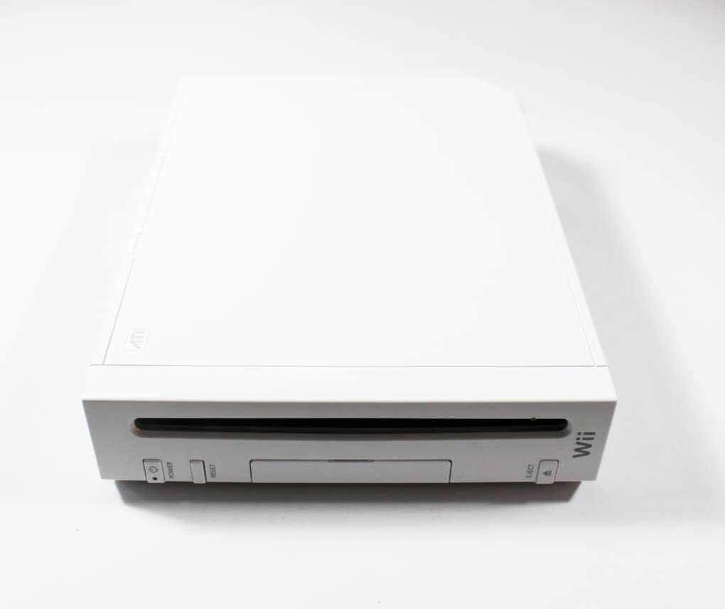 Nintendo Wii White Gaming Console With 2 Red&Blue Gaming Controller + Head Set BOLT AXTION Bundle Like New