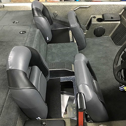 DeckMate Compact Bass Boat Seats (Charcoal & Blue)